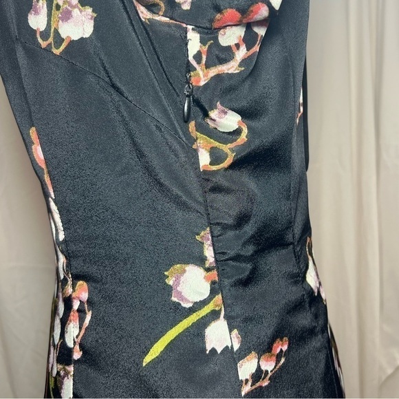 Mm Couture by Miss Me Dress Silky Polysester Cherry Blossom Print Size Small - Picture 7 of 10